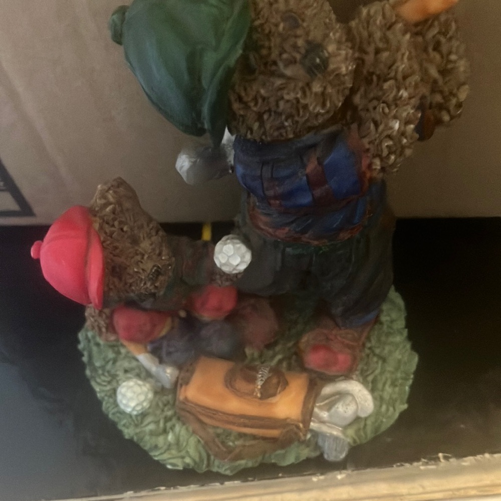 Adorable golf bear and caddy
